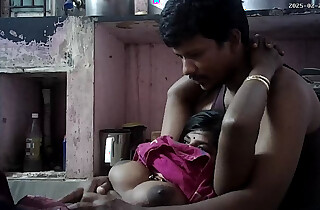 Tamil Indian municipal accommodation billet wed and housband hot giving a kiss and romantic activity