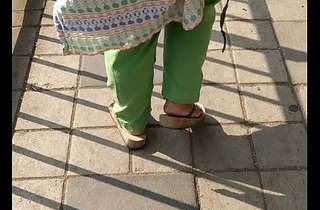 Indian Desi big aunty walking