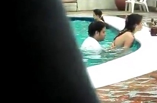 Indian lovers fuck in swimming come together