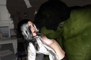 Hot Mummy Nailed By Green Monster Cock and Creampied