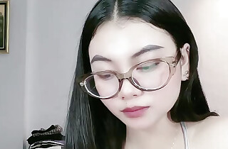 My stepsister is beautiful squeezing her chubby boobs