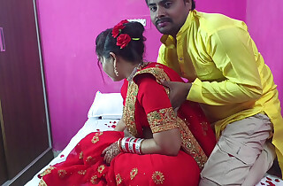 Newly married indian first night Sex and romance video, boobs press subtraction saree blouse
