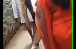 Cumshot on walking Desi bhabhis brim-full with public