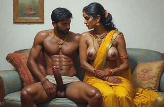 Mallu aunty threesome sex adjacent to her husband together with his close friend sex party