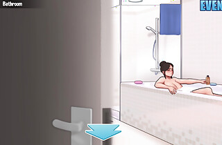 My Own Step MOM Bath With Door Opened & Caught Me Masturbate For Her Big Juicy Butts to Make Pregnant