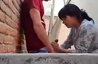 Cute indian blowjob at public