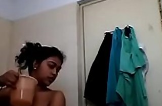 Indian girlfriend Rakhi giving a bath show for her follower groupie