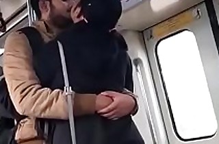 indian couple getting cozy in delhi metro