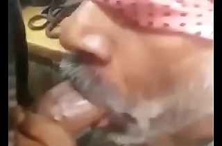 Indian uncle majuscule blowjob in a shop