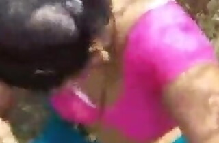 Desi Tamil couple on touching nearly equal to fields