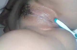 Desi cute teen girl masturbating with ratchet brush