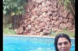 Mallu girl TikTok without underware in swiming pool
