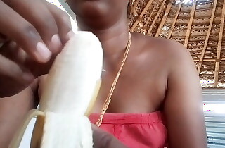 Indian Wife Swetha oral stimulation banana