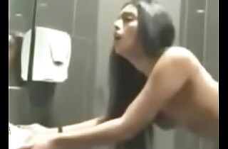 Indian steady old-fashioned fucked doggystyle in public WC