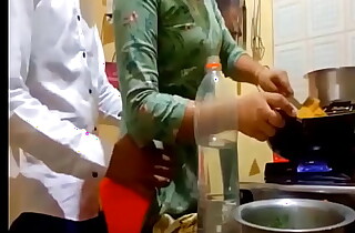 indian progressive married couple romance down kitchen