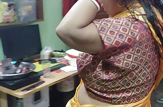 Today Salu Bhabhi was looking hot in a faint-hearted saree. husband fucks a lot