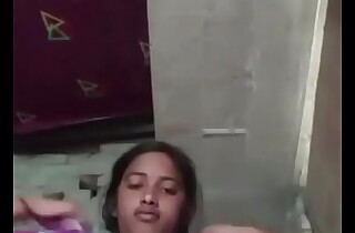 Cute indian girl bath showing boob