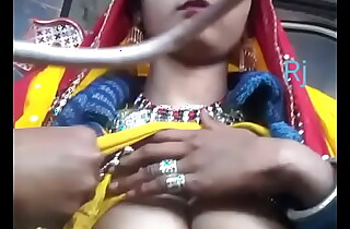 indian young aunty teasing with her big meloons