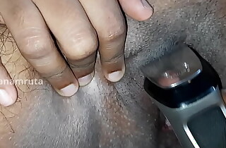 Indian Desi Cute Bhabhi's Hairy Pussy and Aggravation Shaved By Her Lover After Six Months