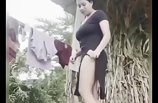 Sexy indian aunty removing panty in outdoor