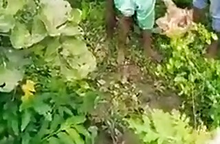 Poor Village Girl Drilled By A Gang Connected with The Forest