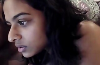 Black hunk fucks his indian university girl wife on webcam