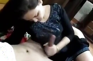 Desi Hot Indian Randi Sucking Client Cock coupled with Cum On Face