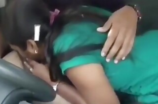 Indian Girl Blowjob and Fucking In Auto