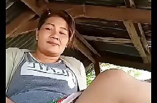 Thai aunty shining open-air