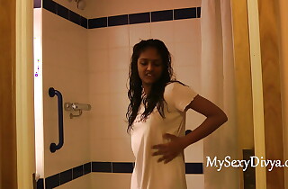 Indian College Girl Divya In Shower