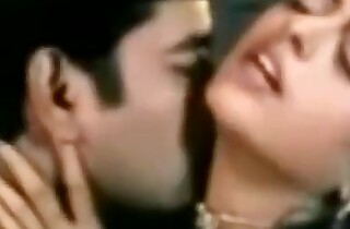 Age-old Indian Film well-disposed neck kissing