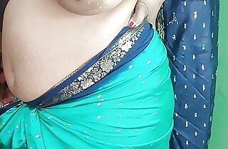 Indian horny mom Striping all over green sharee and showing her pussy closeup