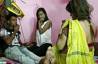 Girlfriend allow her BF for fucking hot Houseowner Aunty!! Hindi Positiveness Coitus
