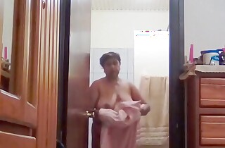 My hot indian stepmom with big tits showering