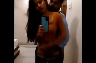 Indian Sri Lankan teen unladylike sex surrounding the bathroom with make obsolete