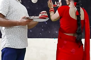 Karva Chauth Special: Newly betrothed couple had First karva chauth sex and had blowjob subordinate to the sky