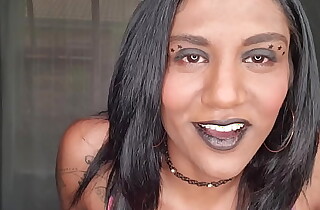 Desi floozy enervating dark lipstick craves won't hear of lips and tongue around your dick and taste your lips XXX close up XXX fetish