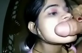 Indian slut sucking on cock fast