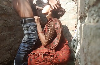Indian Desi Erotic Bhabhi copulates in chum around with annoy openly bathroom outdoors