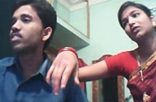 Indian young couple on web cam