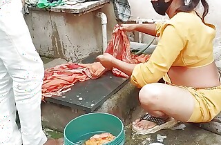 The Indian step-sister was washing clothes when she got wet pussy witnessing step-brother&#039;s fat dick.