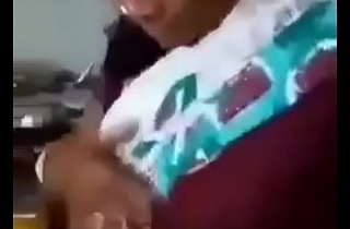 Indian Aunty is like one another her boobs to nephew. Nephew is seizing it and xxx  giving a kiss her.