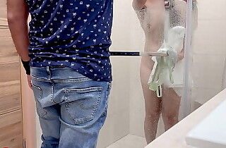 Step Mom Hot Sex Inhibit Cleansed Under the Shower Sex Video in the matter of Hindi Audio