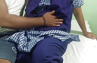 married uncle enjoying bus girl with uniform back neighbour's home