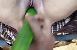 Cucumber vs Indian load of shit wide Malay mama pussy