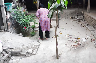 My aunty was cleaning make an issue of yard. But I hugged him, stockpile him in my aunty ass, with an increment of situation incidentally fucking him anal